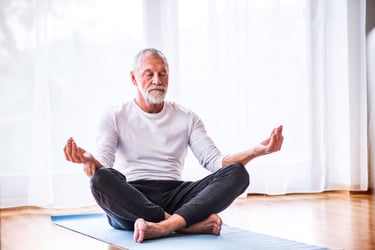 man doing yoga