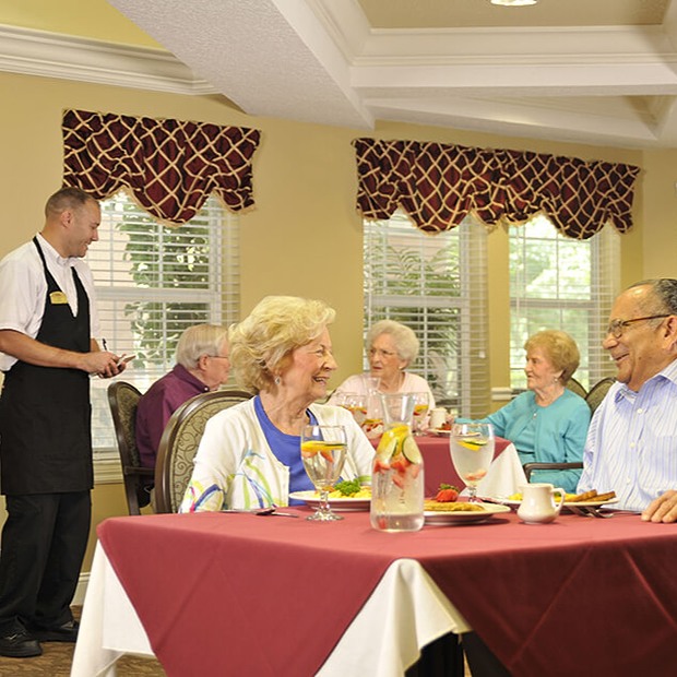 People dining at the Allegro dining center.