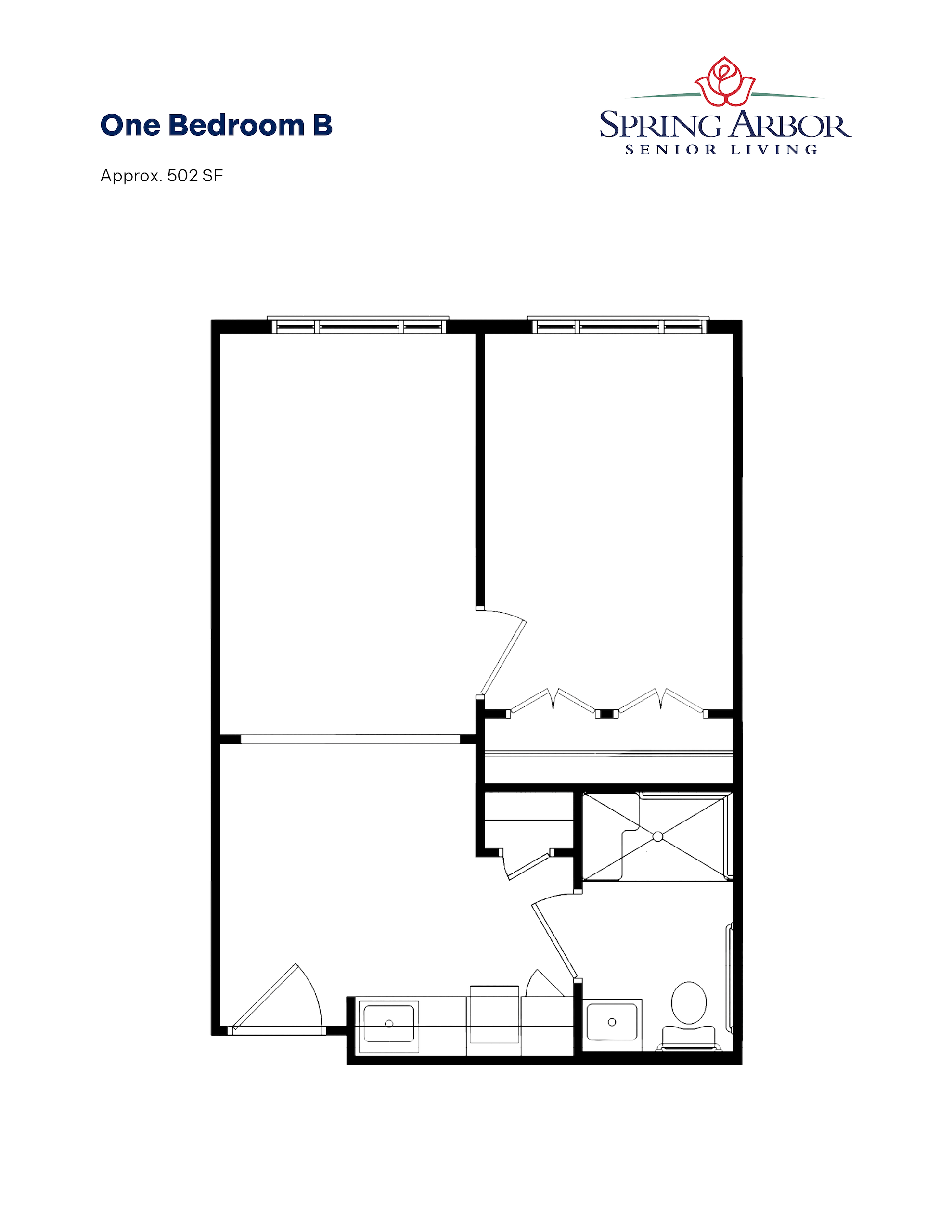 One Bedroom B Salisbury Floor Plan