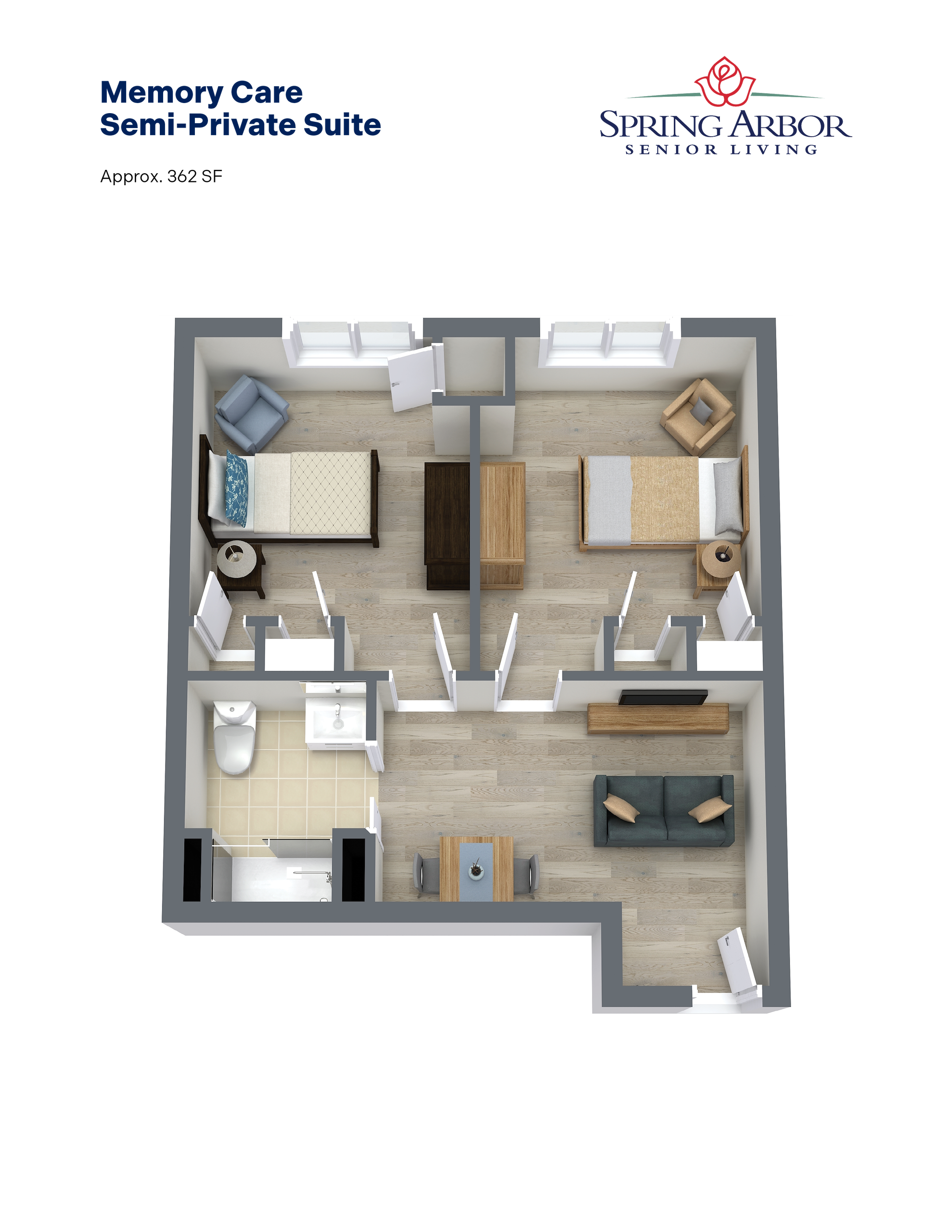 Memory Care Semi-Private Suite White Springs Floor Plan