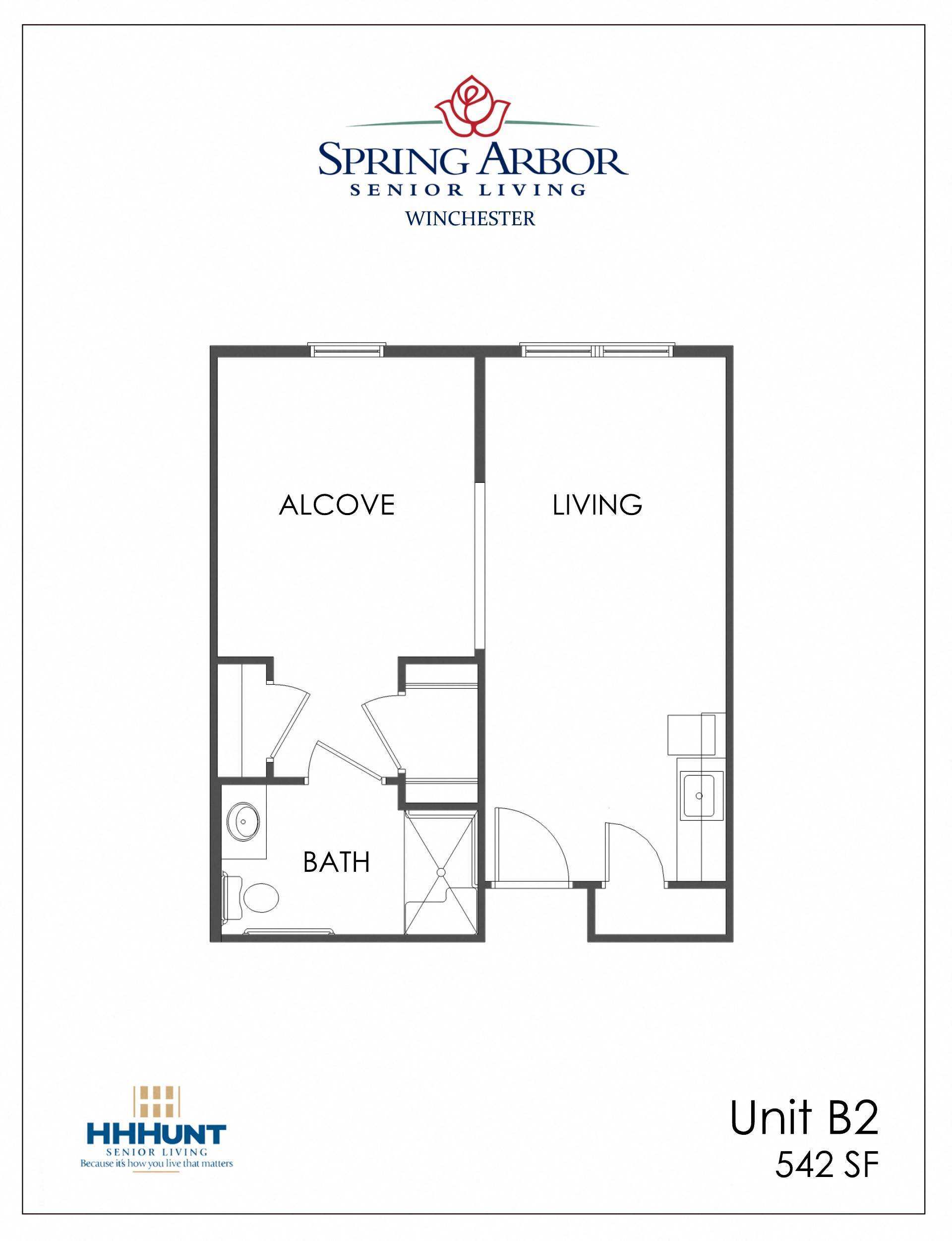 One Bedroom Alcove Winchester Floor Plan