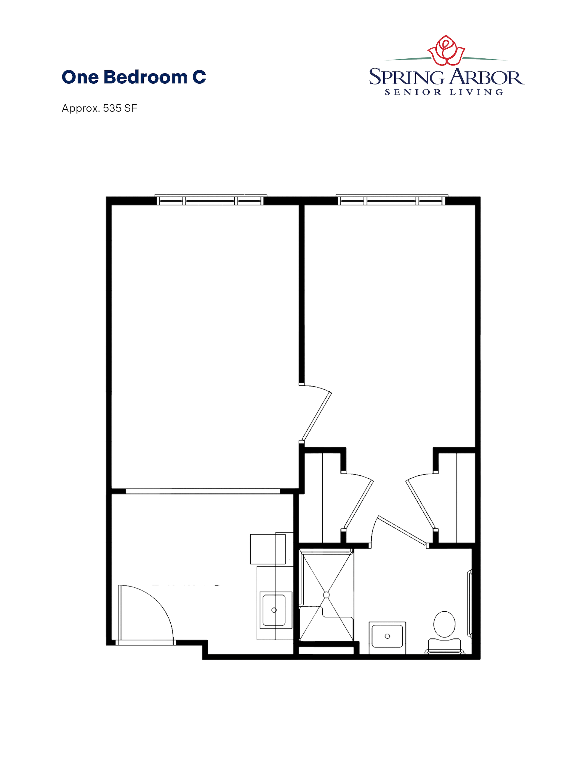 One Bedroom C Salisbury Floor Plan