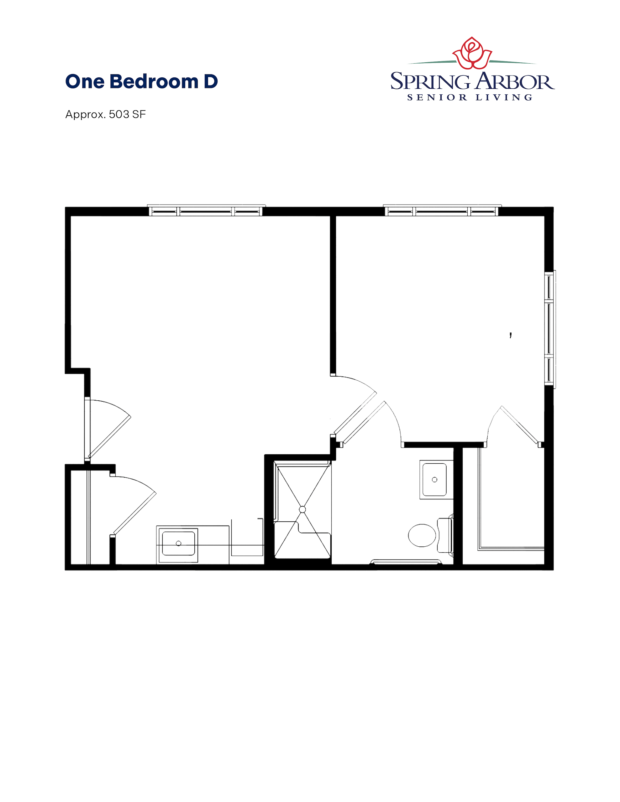 One Bedroom D Salisbury Floor Plan