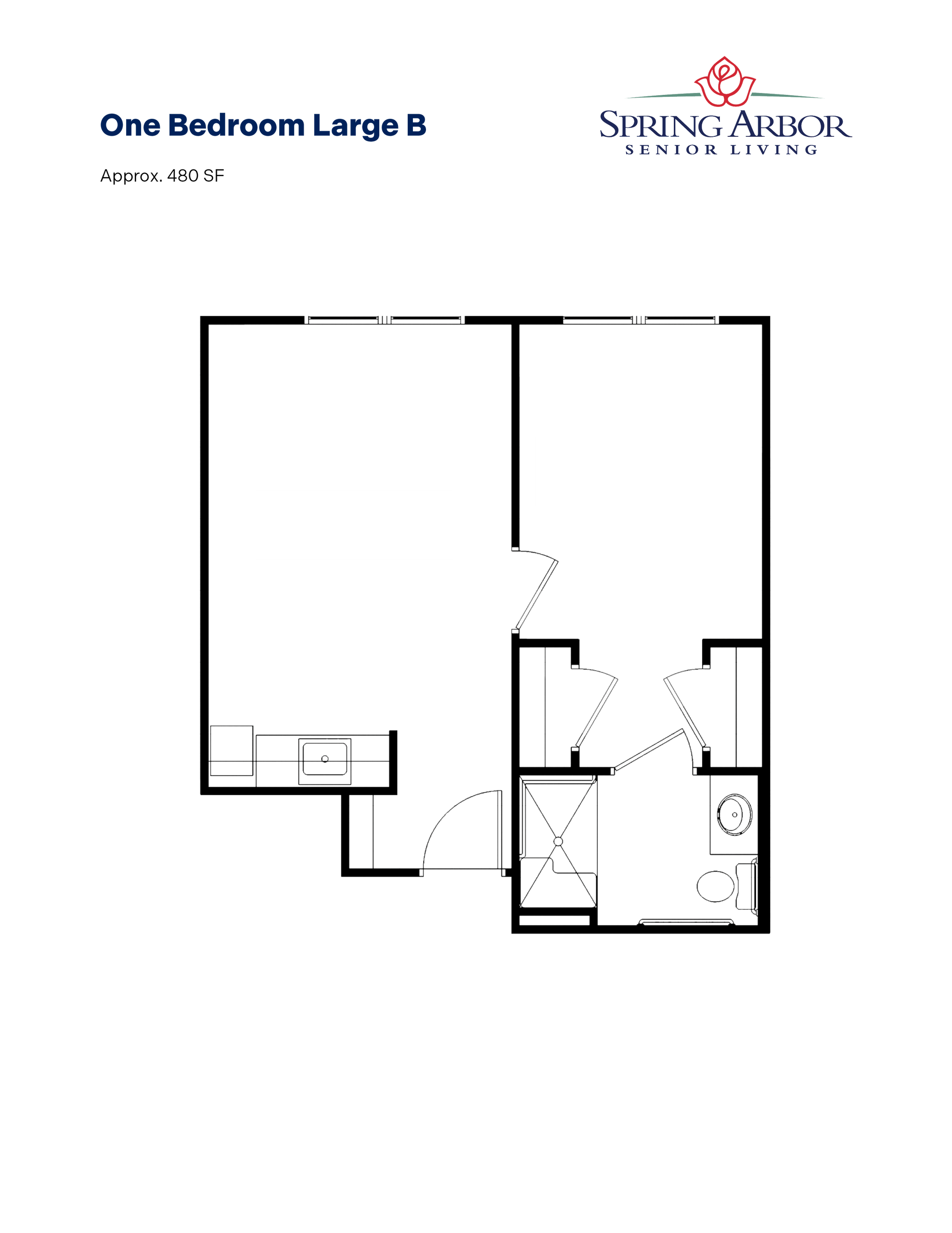 One Bedroom Large B Severna Park Floor Plan