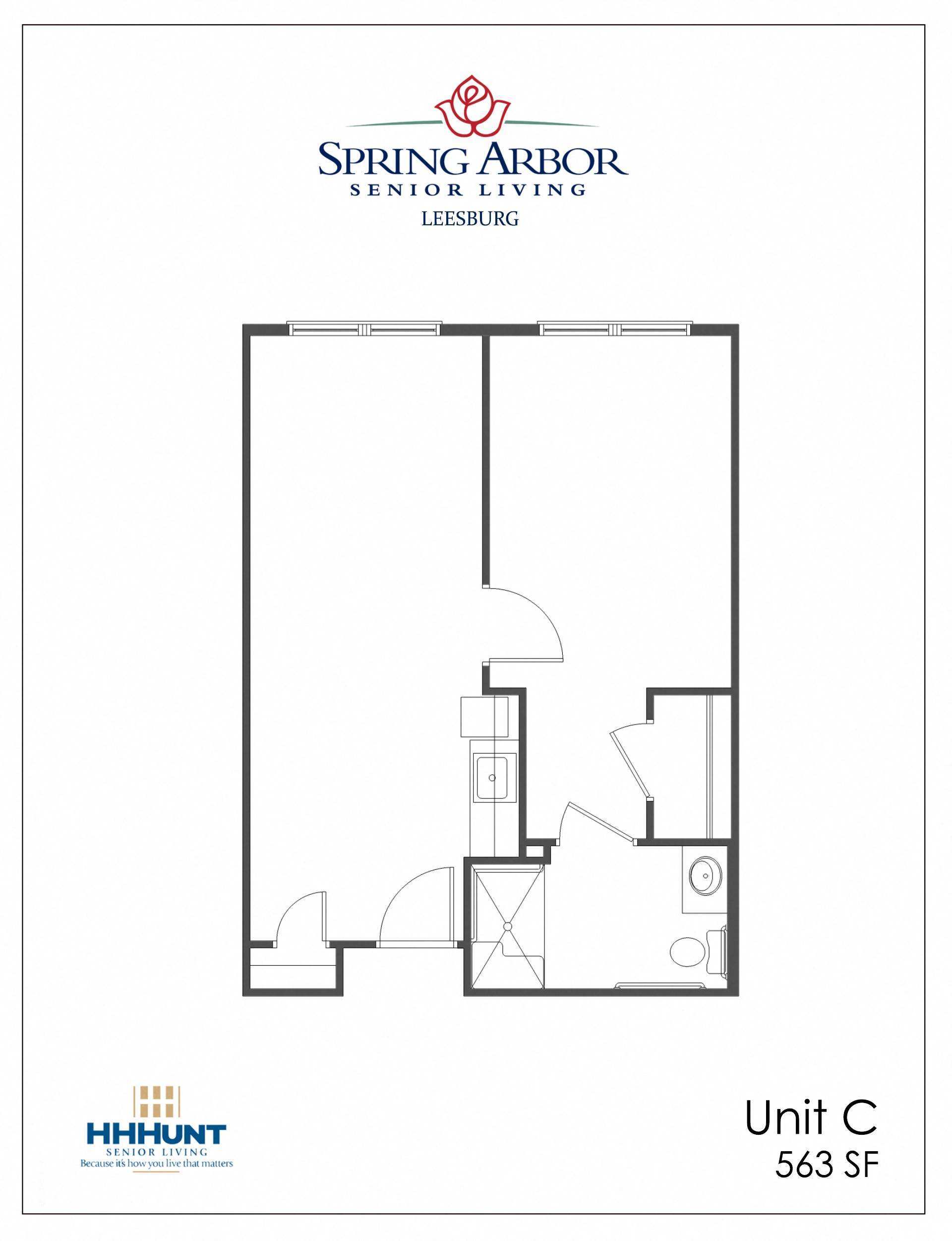 One Bedroom Leesburg Floor Plan