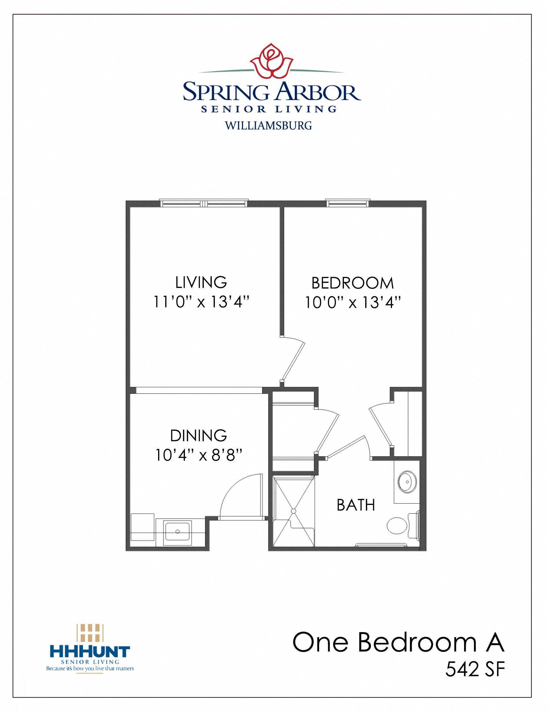 One Bedroom Williamsburg Floor Plan