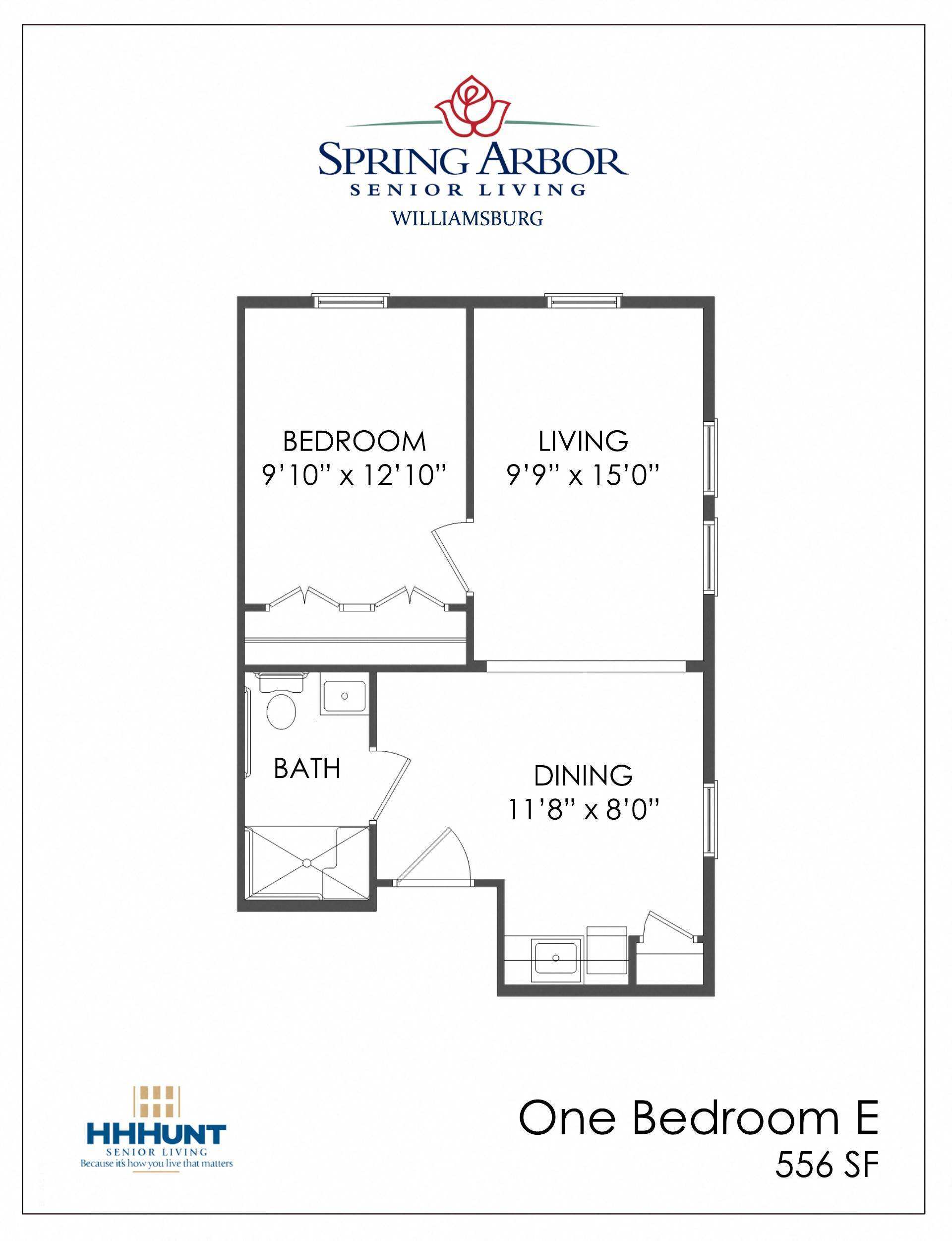 Semi-Private Suite Williamsburg Floor Plan