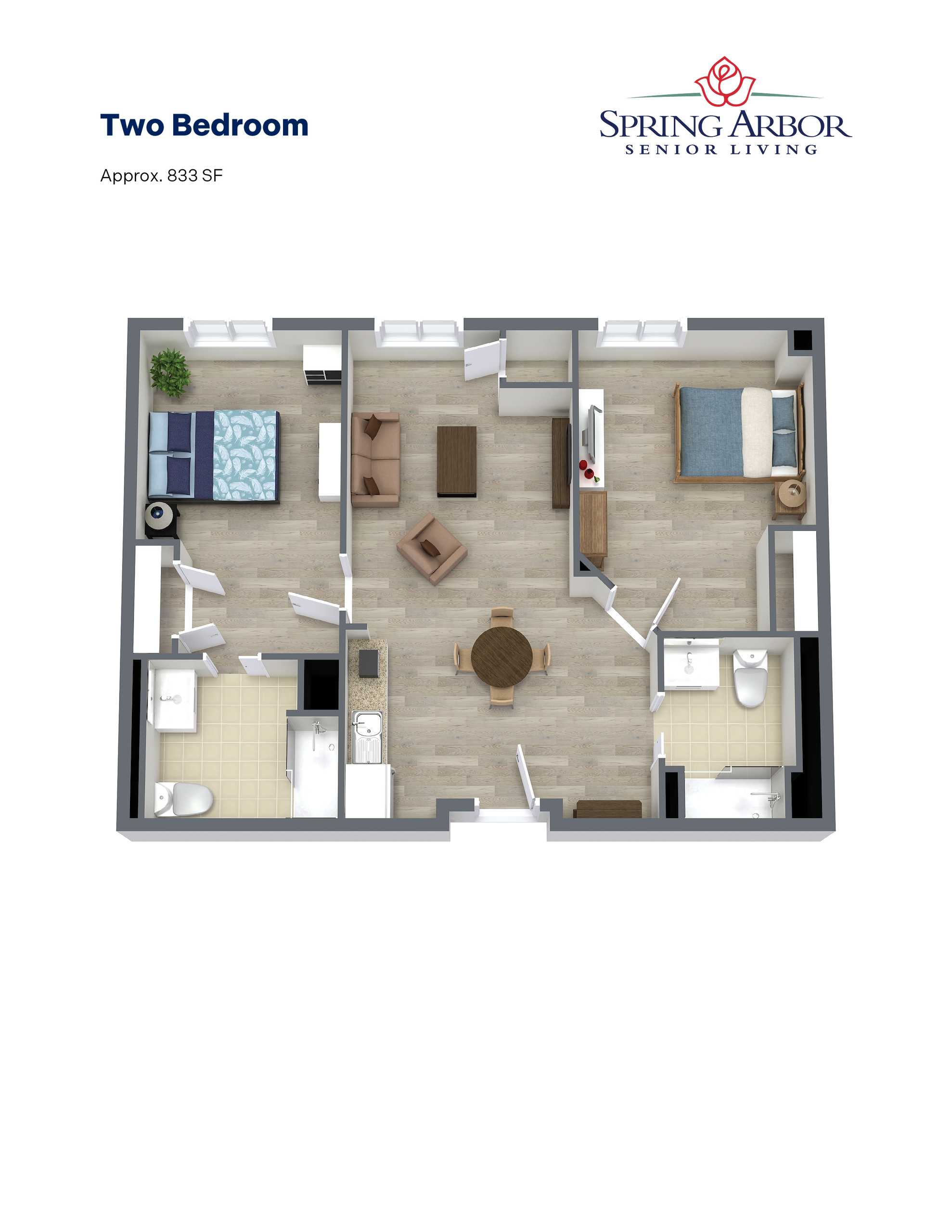 Two Bedroom White Springs Floor Plan