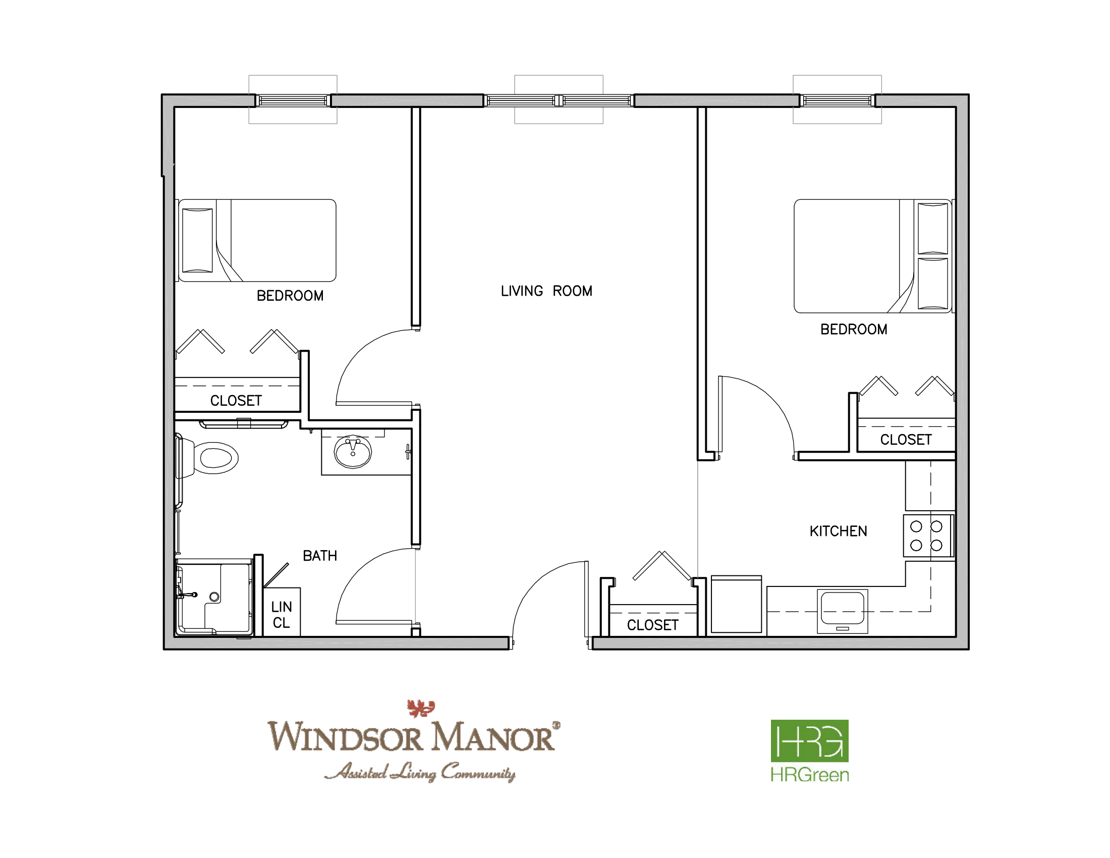 Unit C Windsor Manor Vinton Floor Plan