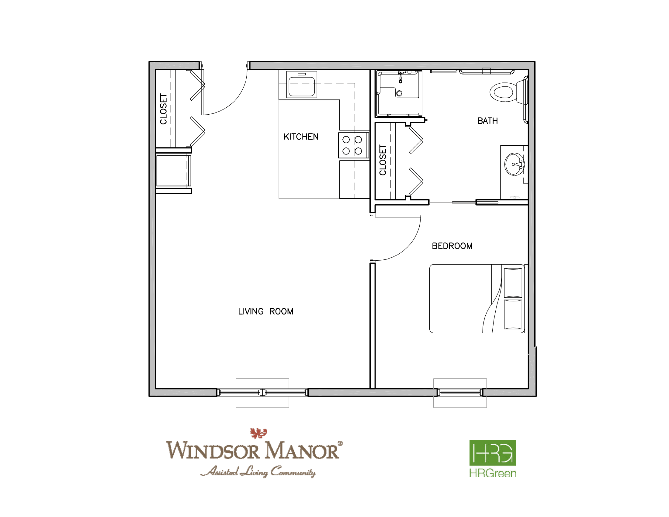 Unit H Windsor Manor Vinton Floor Plan