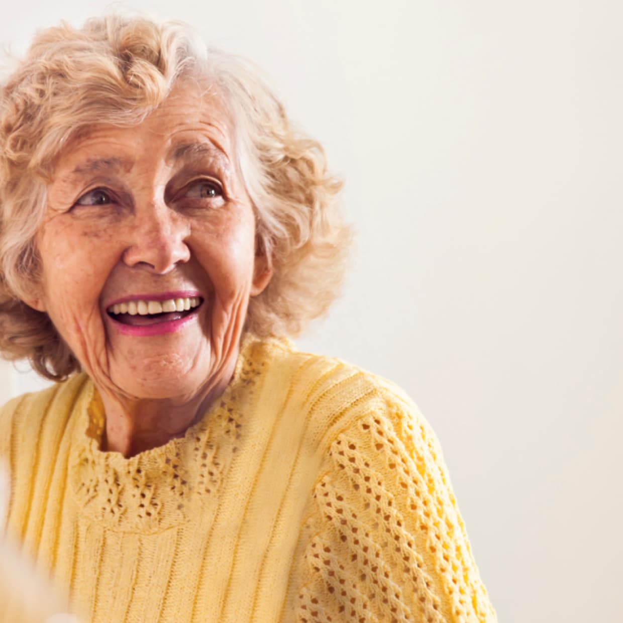 Woman smiling. 