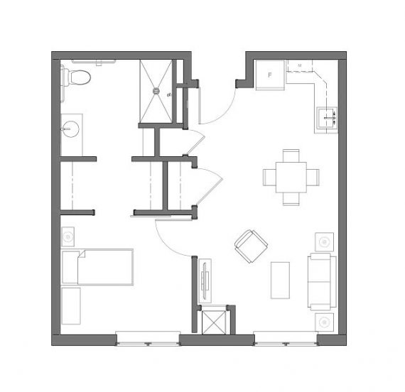 Al 1 Bedroom Floor Plan