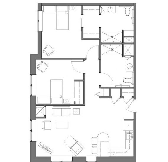 Al 2 Bedroom Floor Plan