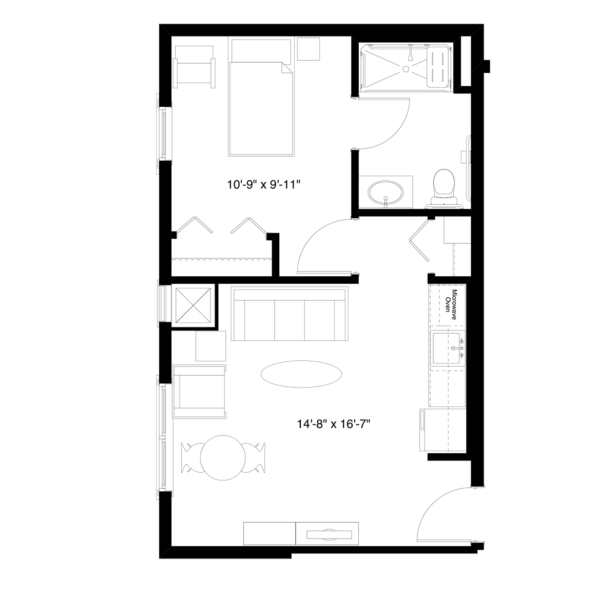 AL 1 Bedroom Floor Plan