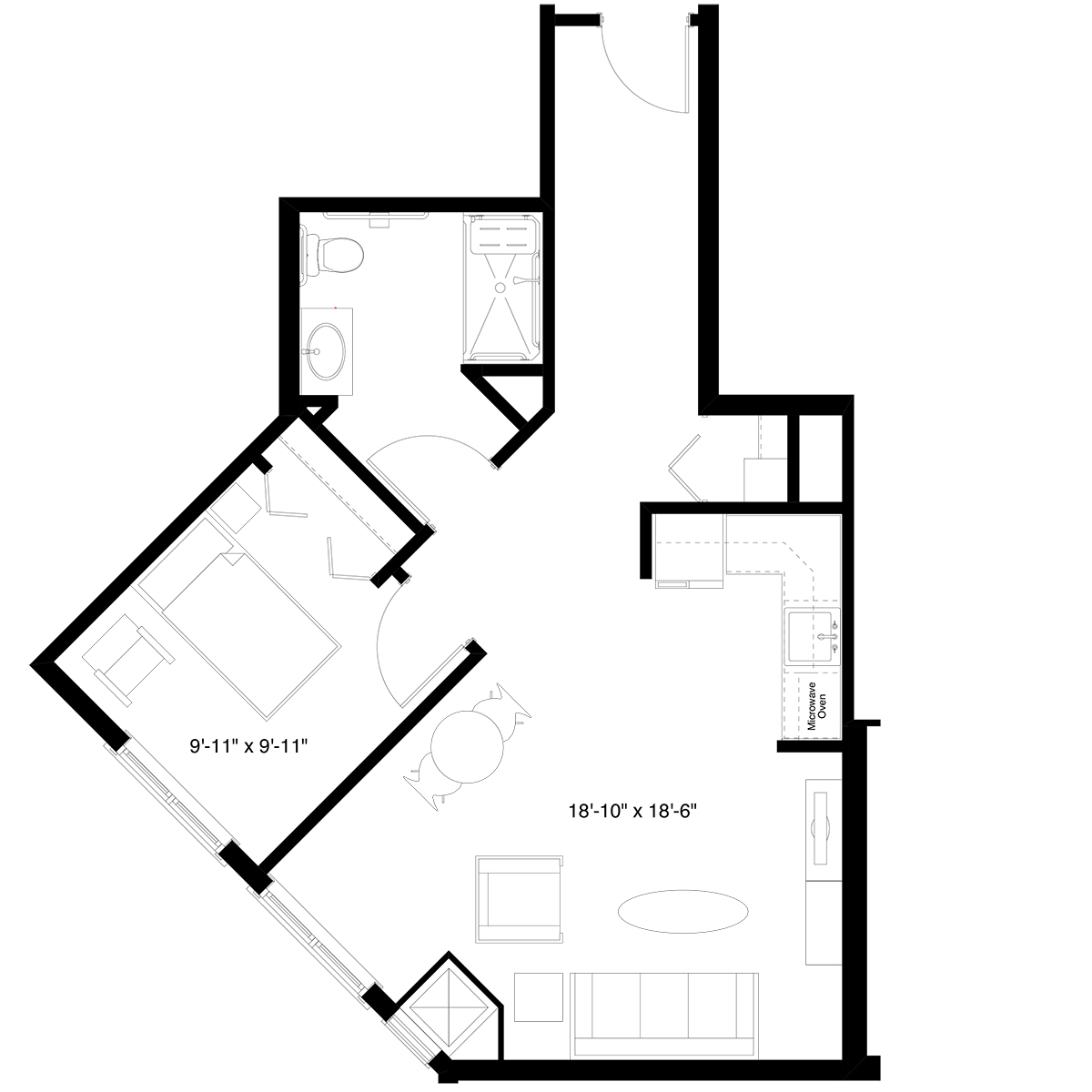 AL 1 Bedroom Floor Plan